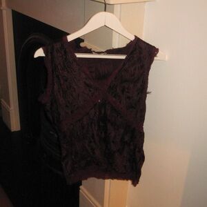 vintage deep plum mystical burgundy velvet and sequined Camisole top